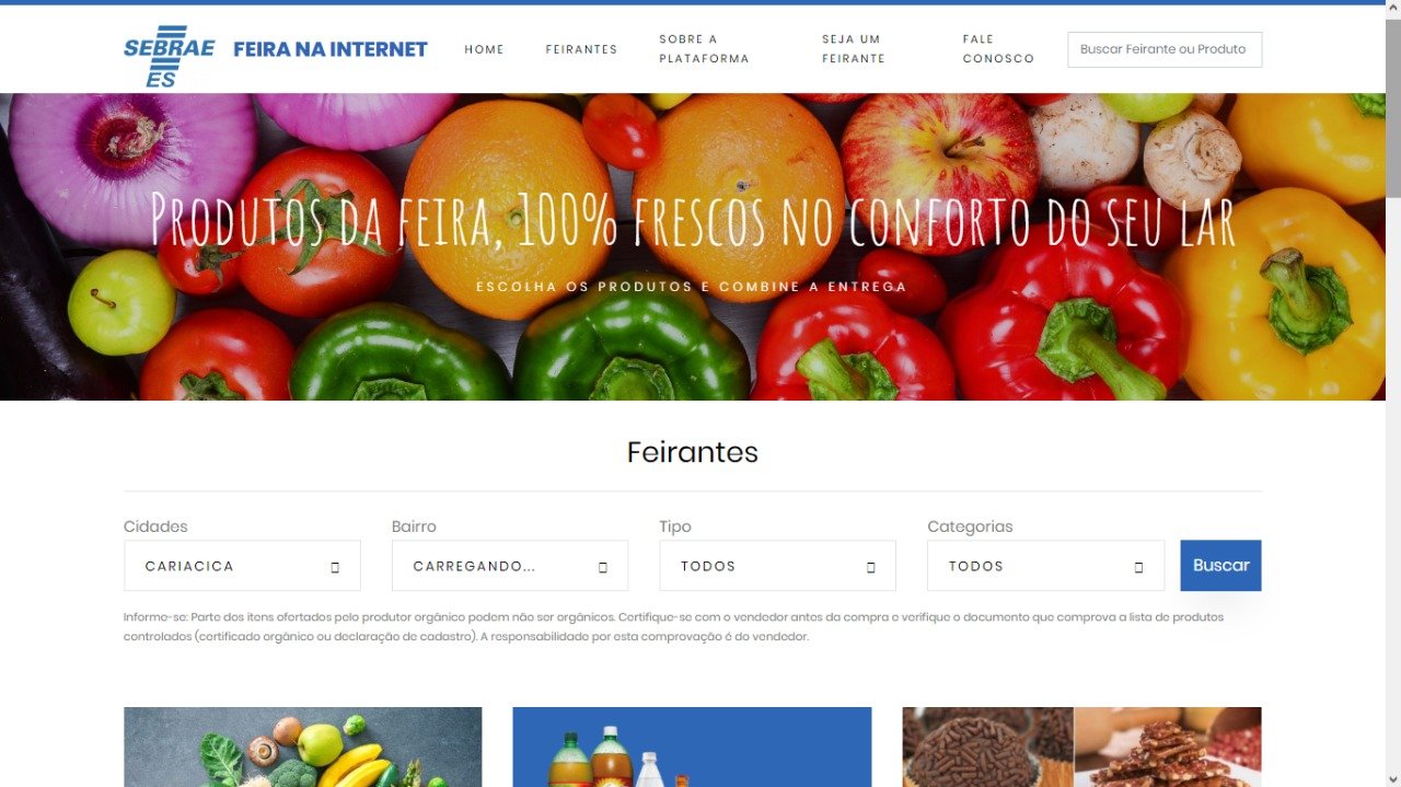 Plataforma permite que feirantes e clientes fa&ccedil;am neg&oacute;cio